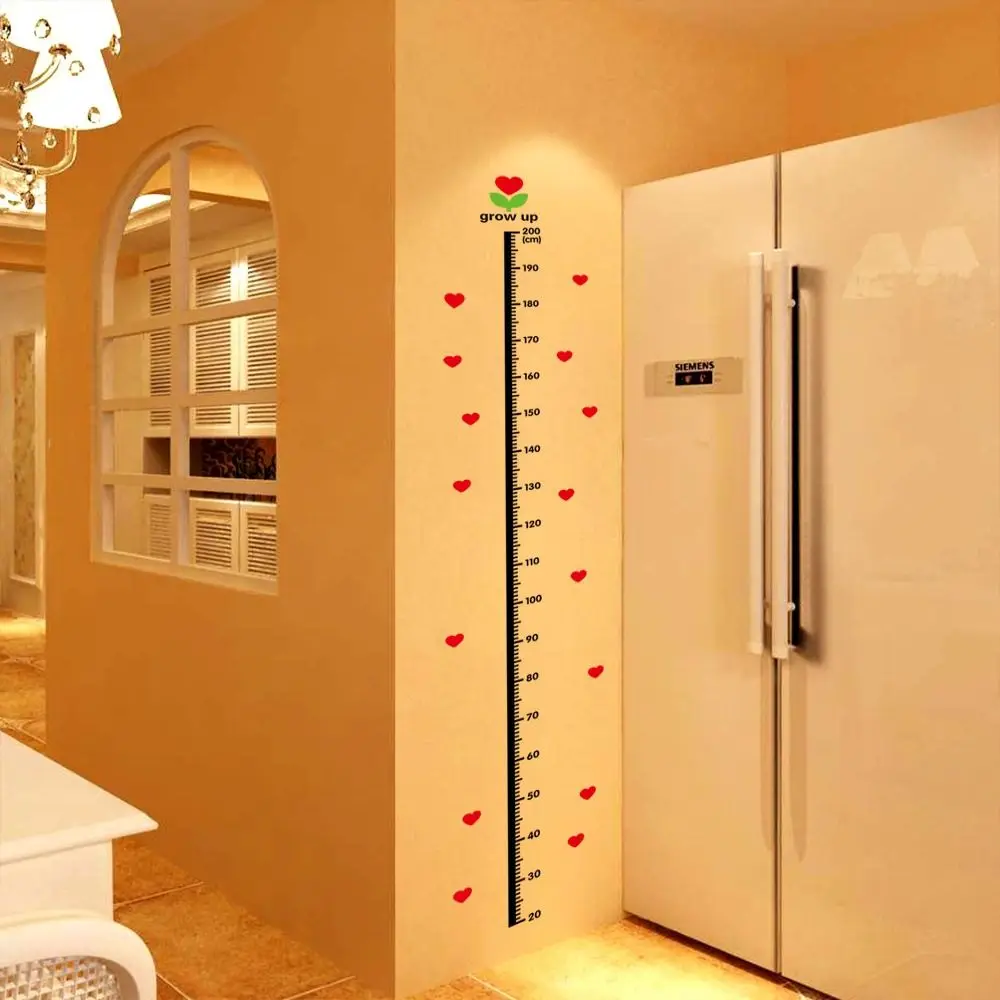 

Cartoon Love Height Scale Wall Stickers For Kids Height Measurement Bedroom Children Room Decoration Self Pasting Wallpaper