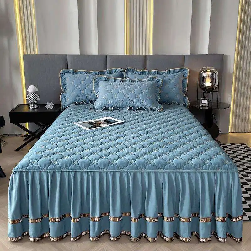 Осенняя утолщенная юбка-кровать комплект из трех предметов. 2 м одинарный