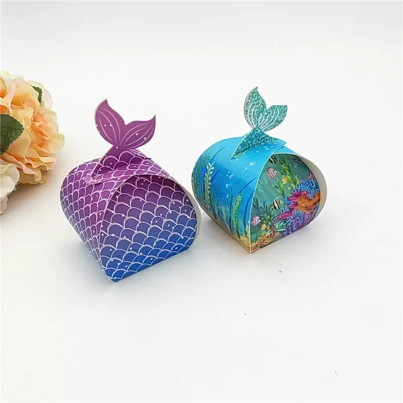 

10Pcs Tail Paper Candy Box Gift Bags Popcorn Boxes Kids Little Birthday Party Decoration Baby Shower Supplies