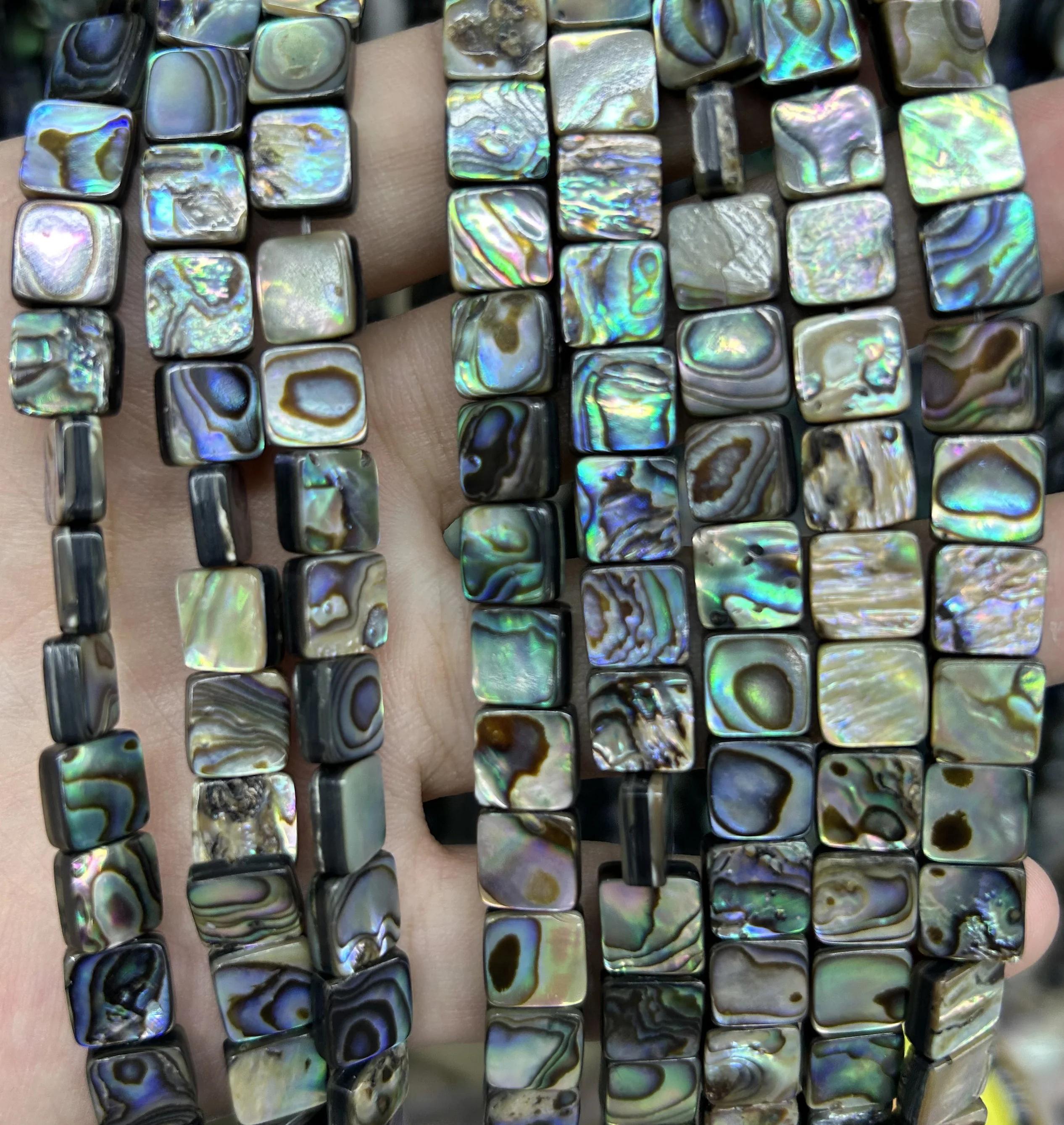 

Abalone Shell Beads Natural Flat Square Beads 8mm 10mm 12mm 14mm 16mm