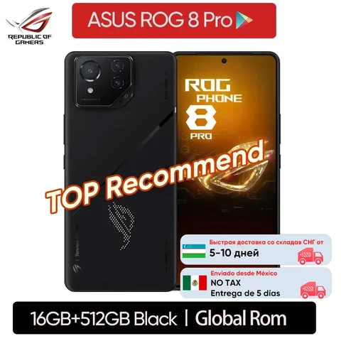 ASUS ROG Phone 8 Pro смартфон с 5,7-дюймовым дисплеем, процессором Snapdragon 8 Gen 3, 6,78 Гц, 165 мАч, 65 Вт, 50 МП