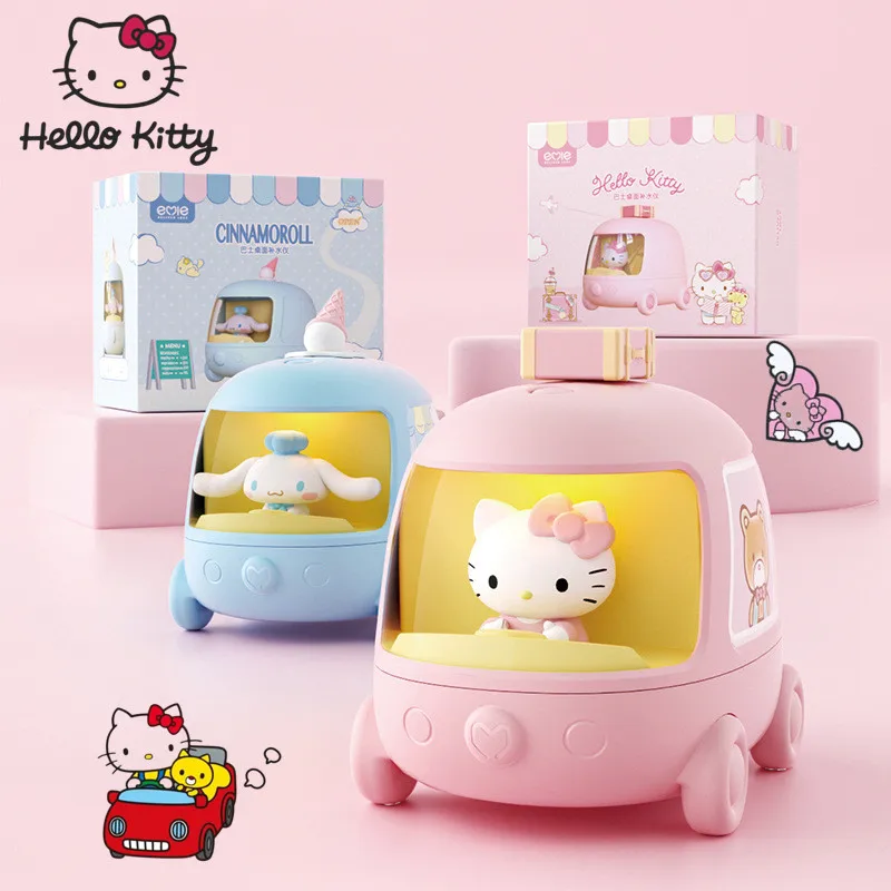 

Увлажнитель-ночник Hello Kitty Cinnamoroll с двумя спреями, беспроводной портативный мини-ночник в стиле аниме для настольного офиса и общежития
