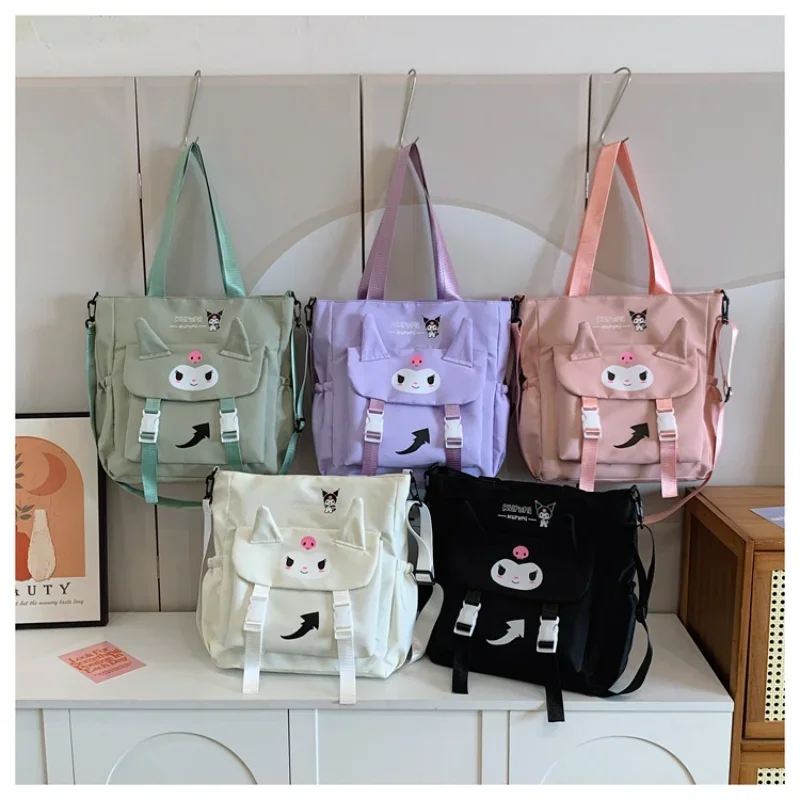 Sanrio мультяшная Милая Наплечная Сумка-тоут Kuromi через плечо сумка для учеников