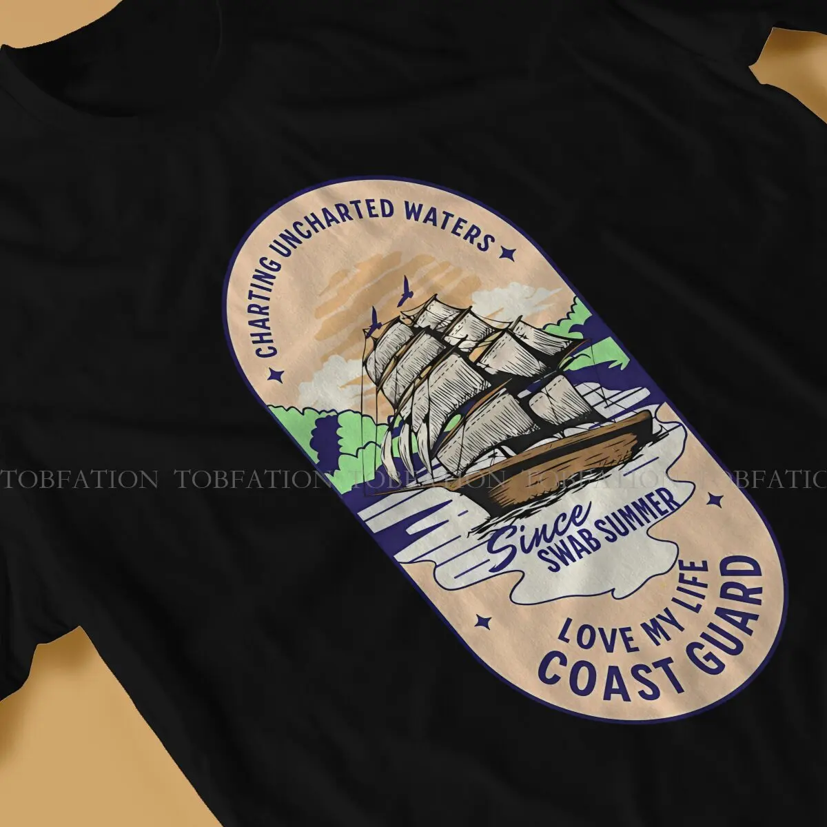 Летняя футболка с круглым вырезом Charting Waters from Swab базовая из неокрашенной ткани