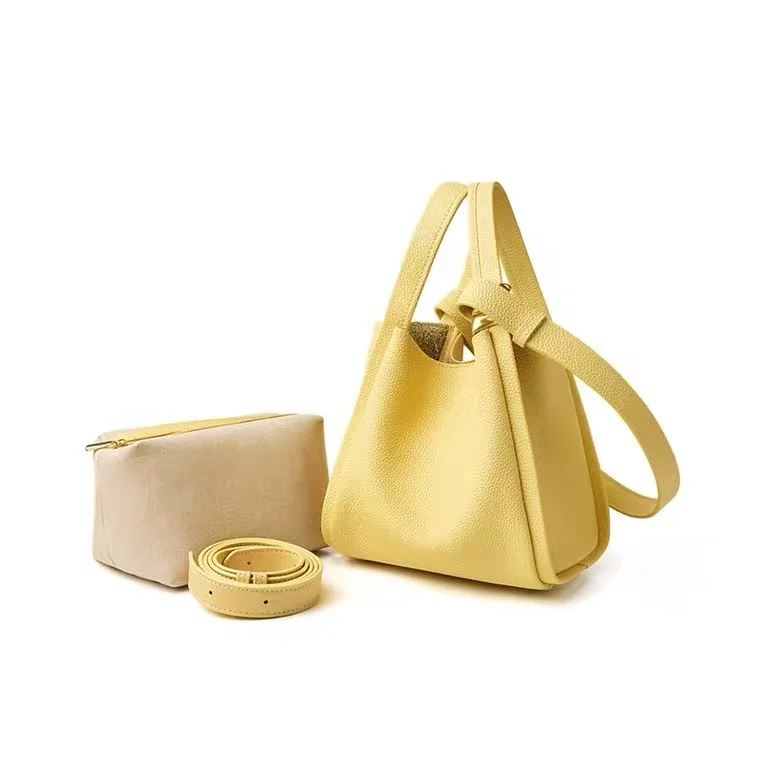 Genuine Leather Handbags for Women 2023 Designer Luxury Free Shipping Summer Shoulder Bucket Bag Ladies Purses Crossbody Bags