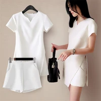 short sleeve top and shorts suits two piece set pants sets womens outfits 2022 summer clothes for women femme e38