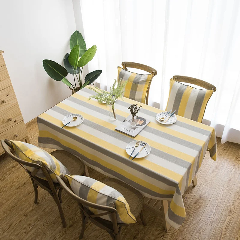 

Rectangular Stripe Tablecloth Waterproof Table Cloth For Dining Table Cover Nappe For Kitchen