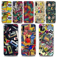 luxury collage art clear phone case for samsung a70 a50 a40 a30 a20e a10 a02 note 20 10 9 8 plus lite ultra 5g silicone case