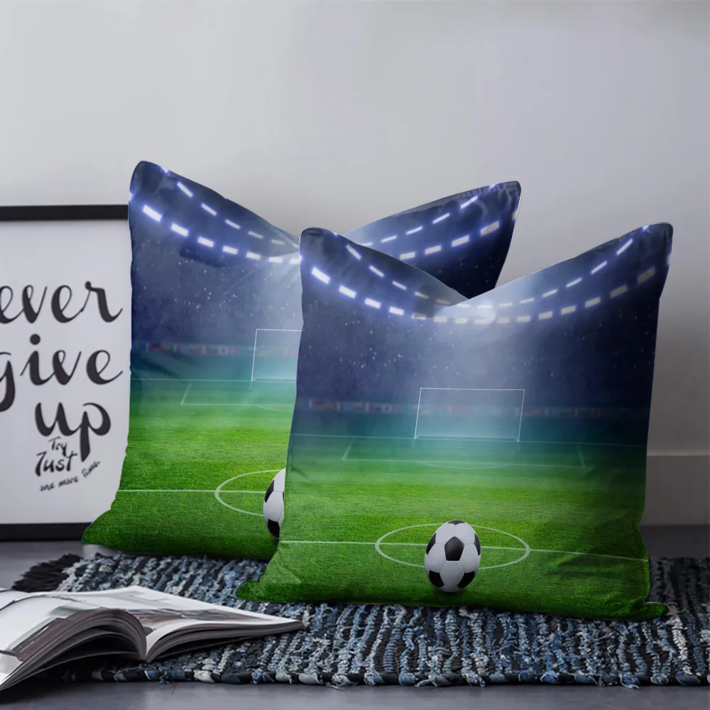 

Football Pitch Lighting 2 Pieces Pillowcase for Sofa Bedroom Cushion Cover for Gazebo Balcony Modern Home Pillow Decor