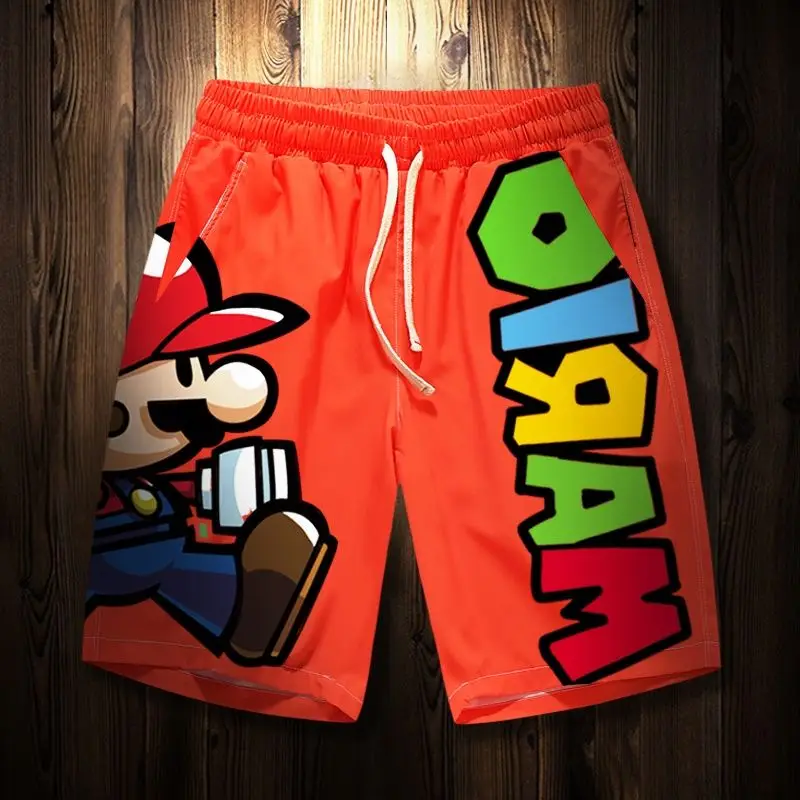 

Cartoon anime surrounding Super Mario men's five-point pants casual basketball sports shorts loose beach pants holiday gift