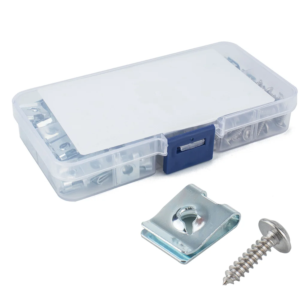 

160 Pcs Fastener U Nuts Car Door Panel Screw Car Door Panel Screw U Clip Screw Kit Clamp Steel Fastener