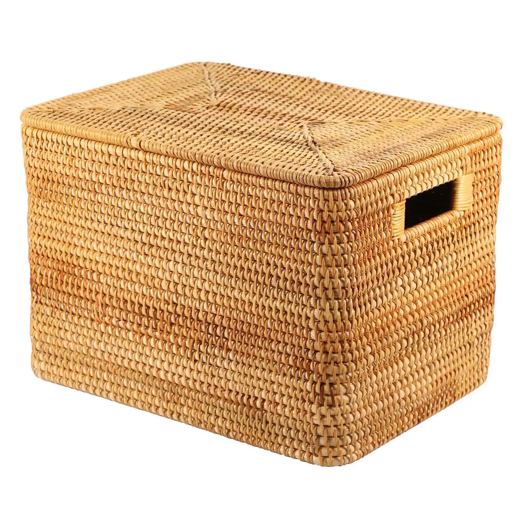 

Laundry Basket Rattan Woven Storage Basket Handmade Large Capacity Portable Clothing Storage Box Household 36X26X24cm