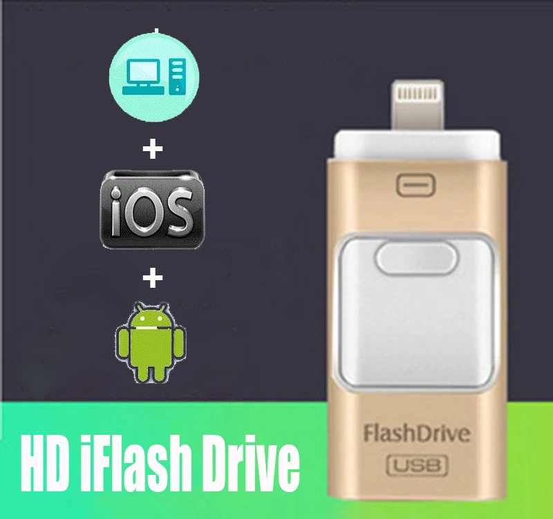 

HD iFlash Pen drive 128 GB For iPhone 7 iPad iPod iOS Android Phone USB Flash Drive 1TB 512GB 256GB 128GB Pendrive USB 3.0