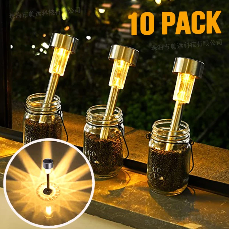 

10Pcs Solar Outdoor Lights Garden Lamps Powered Waterproof Landscapes Path Yard Backyard Lawn Patio Post holiday Courtyard Decor