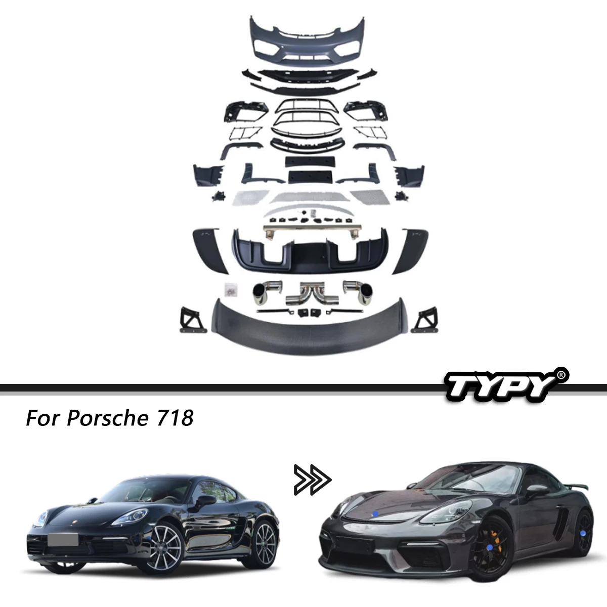 Набор для кузова автомобиля TYPY Porsche 718 Cayman Boxster модификация GT4 передний задний