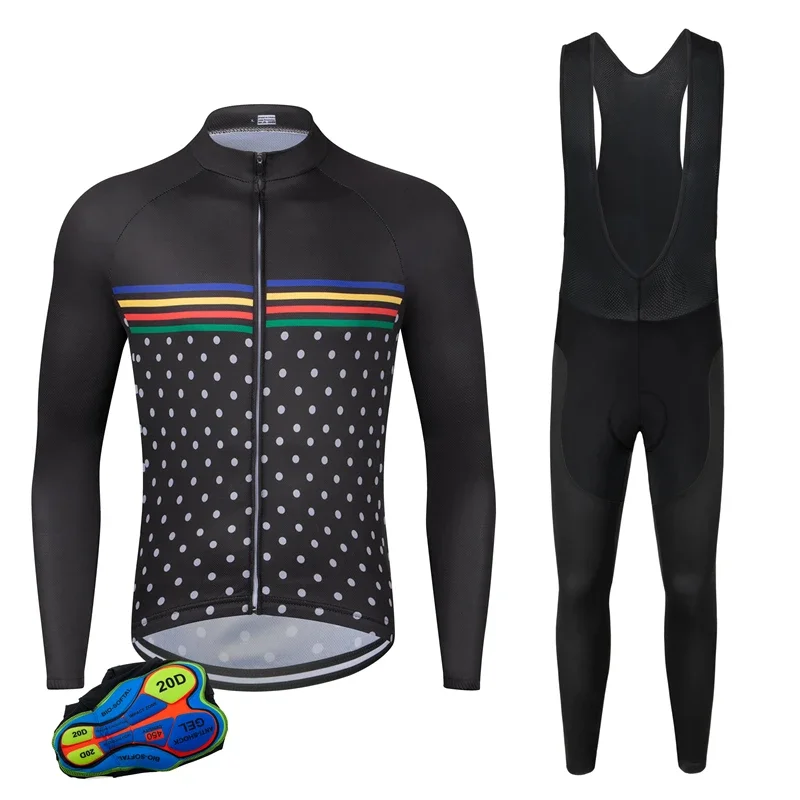 Весенне-осенний дышащий велосипедный модный облегающий комплект с защитой от