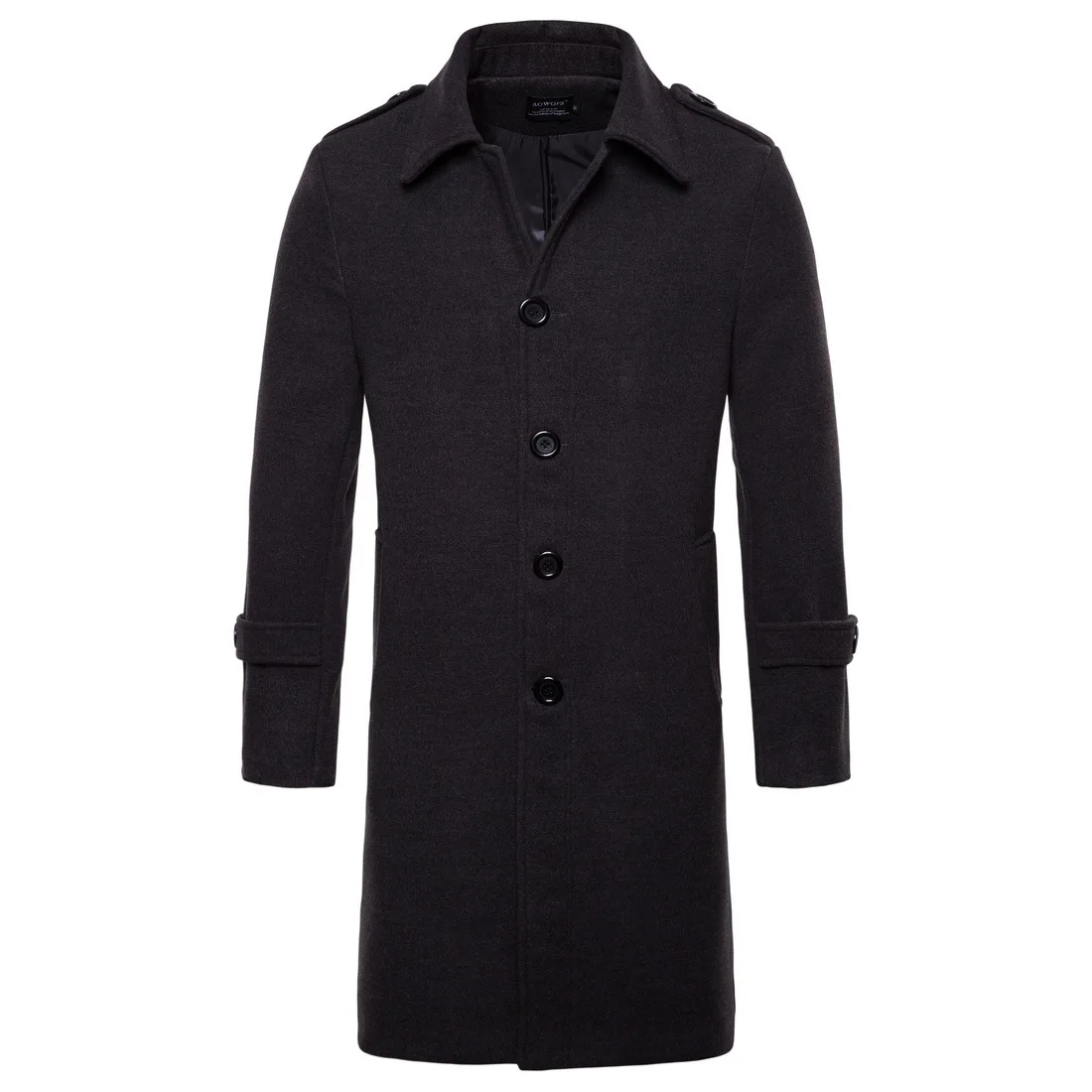 

Winter Woolen Coat Male Long Thick Warm Men Overcoat
