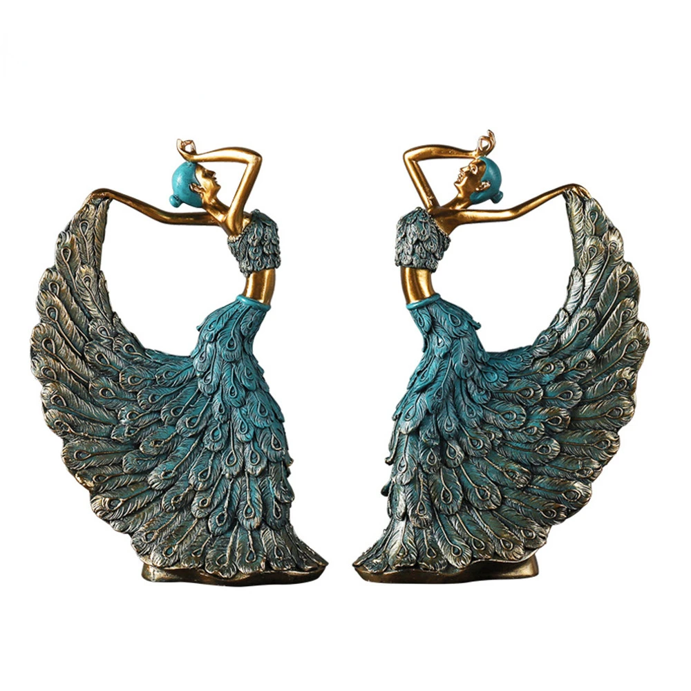 

Dancer Figurines Peacock Abstract Art Ornament Statue Resin Sculpture Model Home Office Decoartion Craft Desktop Decor