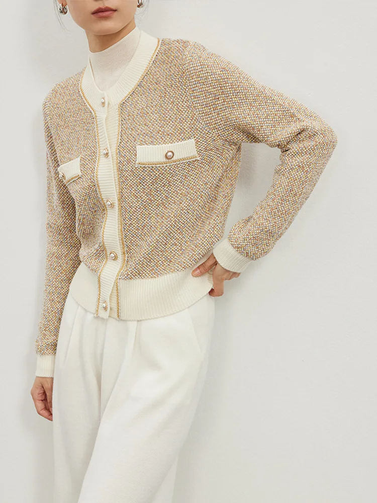 Женский однобортный вязаный кардиган ENjoyce винтажный Теплый шерстяной жакет в