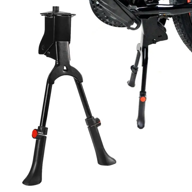 Bike Kickstand Parking Rack Adjustable Dual Center Mountain Bike Support Kick Stand Foot Brace Bicycles Accessories