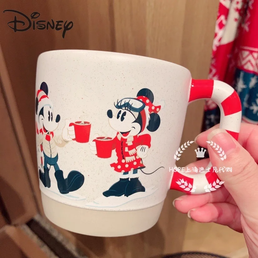 

Disney Christmas Mickey Minnie Water Cup Ceramic Cup Cartoon Mug Home Breakfast Milk Cup Coffee Cup