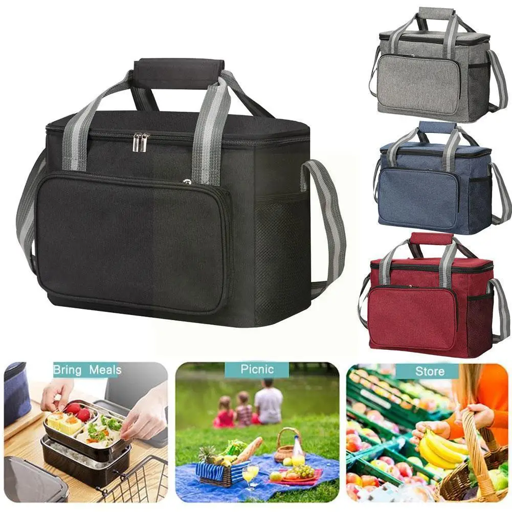 

Большая Нетканая термоизоляционная упаковка, сумка для ланча, охлаждающие сумки, контейнер для льда, портативные сумки с изоляцией для пикн...