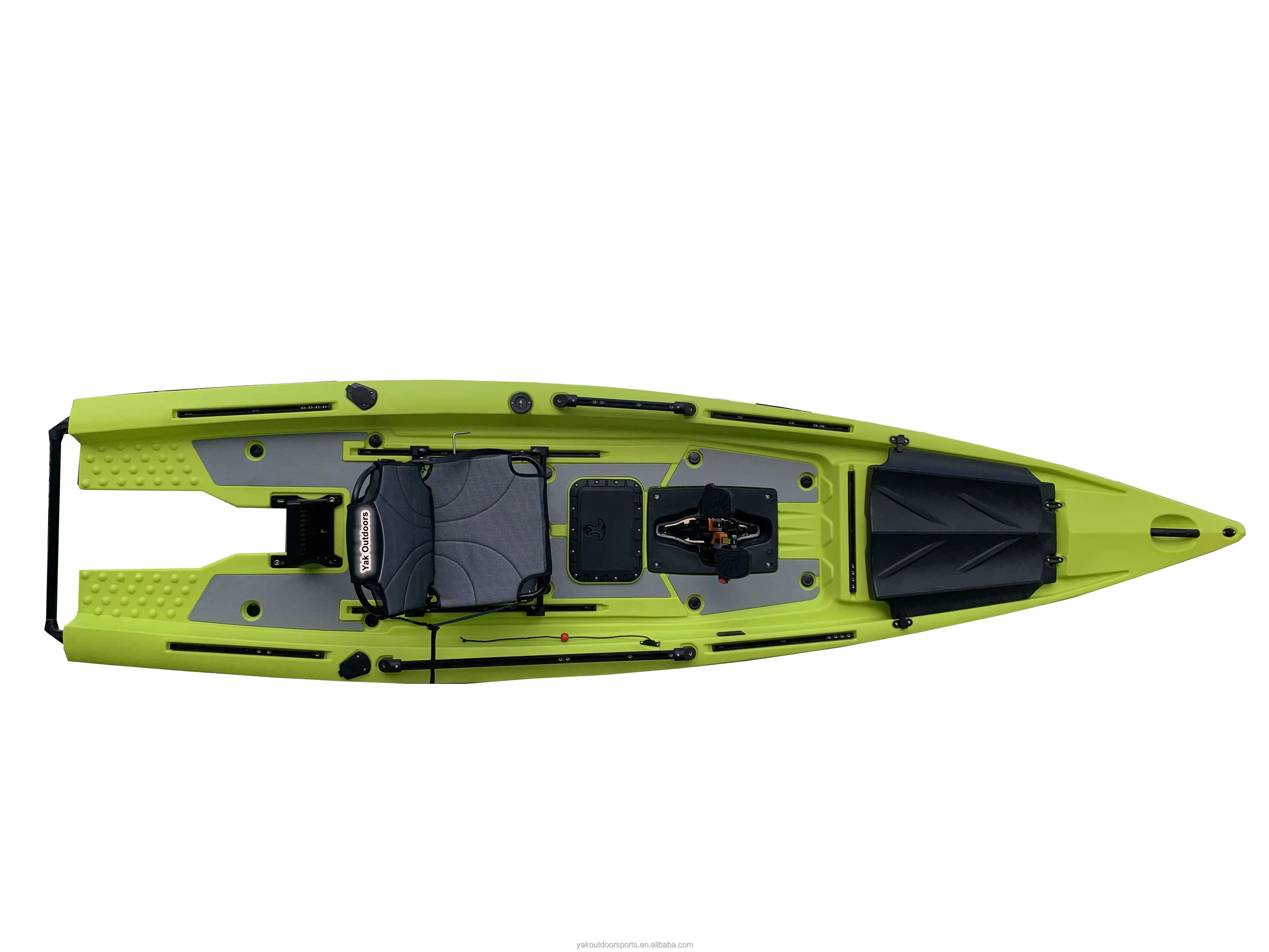 Фото Каяк Yak Outdoors 13 футов (4 м) с двойным педальным приводом и гребным винтом, для использования на реке, корпус из ПЭ-пластика, двухместный, для серфинга №5