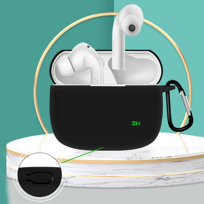 

Solid Color Silicone Wireless Bluetooth-compatible Earphones Cover for ZMI PurPods Pro Anti-fall Case