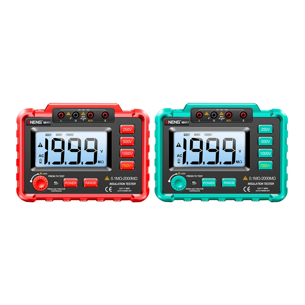 

Digital Insulation Resistance Tester Voltage Meter Digital Ground Resistance Meter Backligh Real 1999M