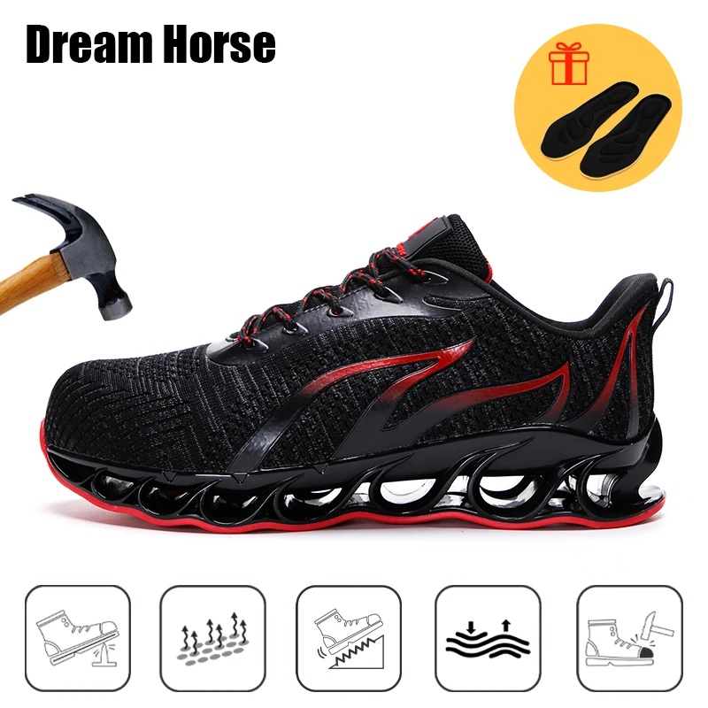 Рабочие ботинки со стальным носком для мужчин легкие мужские рабочие с защитой