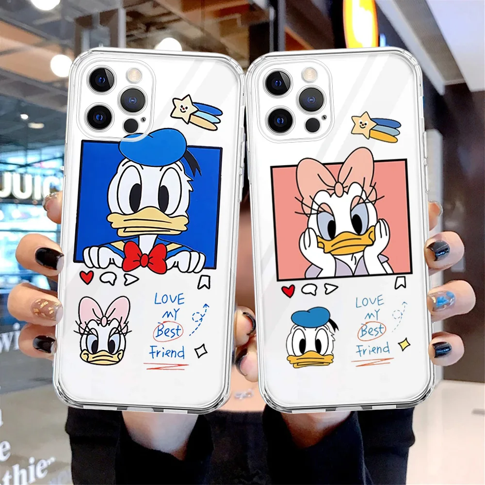 

Donald Duck Mickey Clear Case For Apple iPhone 13 11 12 Pro Max 7 + XR 8 X 6 6S Plus XS 2022 Transparent Soft Phone Cover