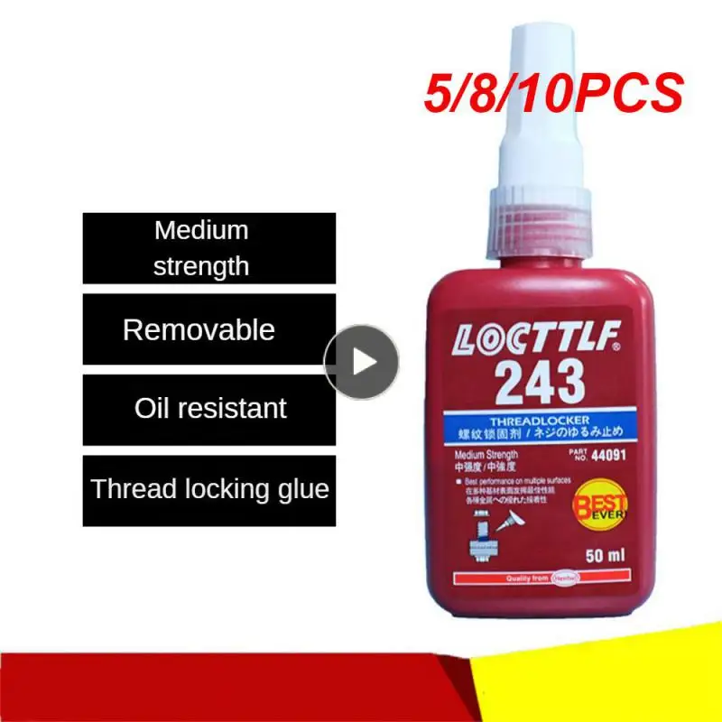 

5/8/10PCS Anti-loose Locking Adhesive 50ml Threadlocker Anti-corrosion Screw Glue Threaded Nuts Metal Home Accessories