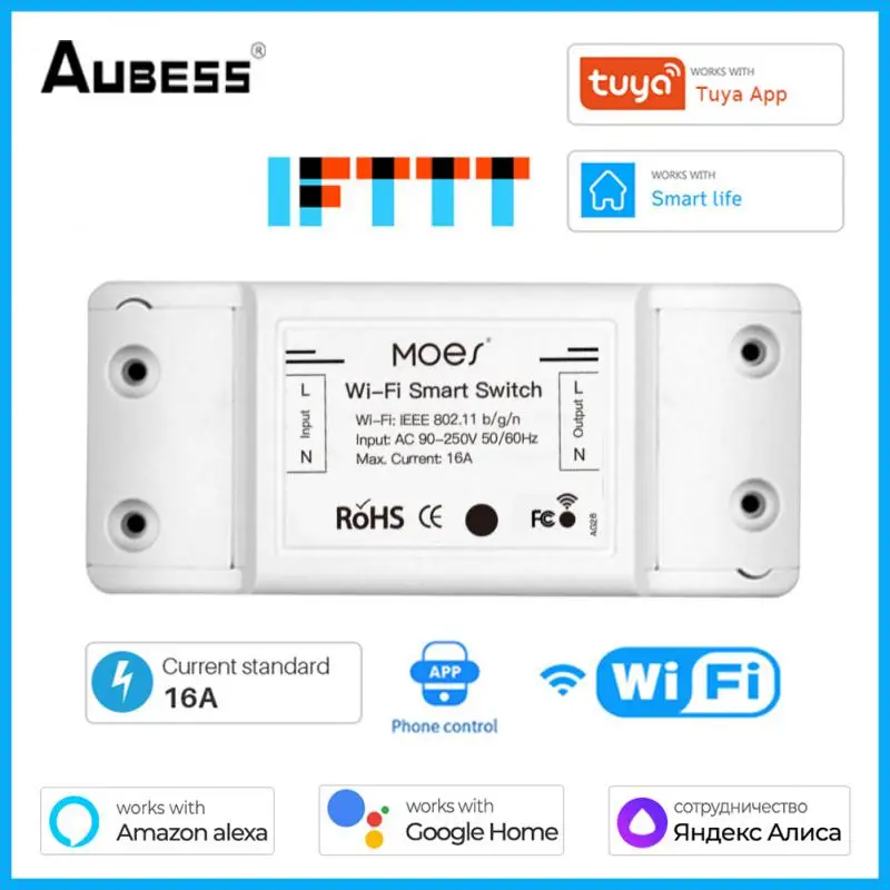 

Tuya Wifi DIY Smart Switch Relay Module Power Monitor Voice Smart Life App Remote Control 16A Work With Alexa Alice Google Home