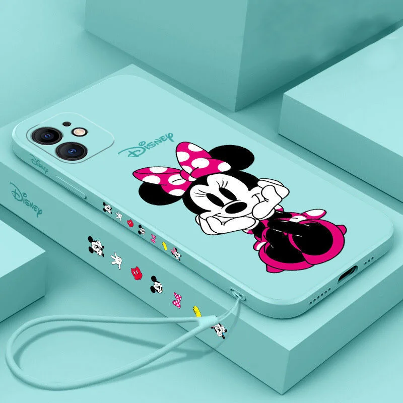 

Disney Cartoon Mickey Minnie Phone Case For iPhone 14 13 13Pro 12 mini 12Pro 11 Pro X MAX XR 8 Plus Couples All Inclusive Cover