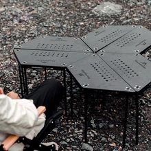 야외 캠핑용 다양한 모양의 접합 육각 테이블, 알루미늄 합금 비콘 접이식 경량 피크닉 하이킹 바베큐 테이블