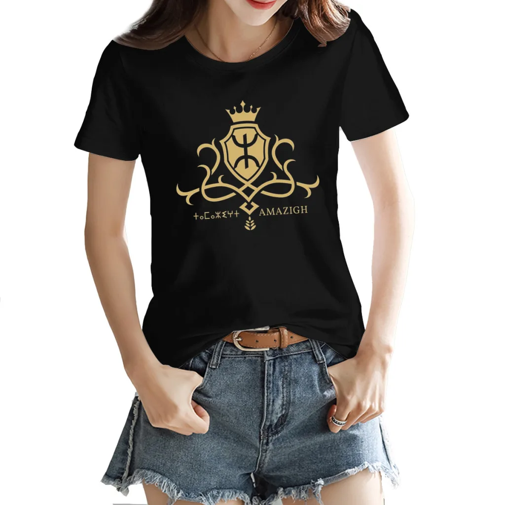 

Amazigh Queen King Graphic Berber Shirt North Africa Women's T-shirt Cute Black Funny Novelty Tees Tops European Size