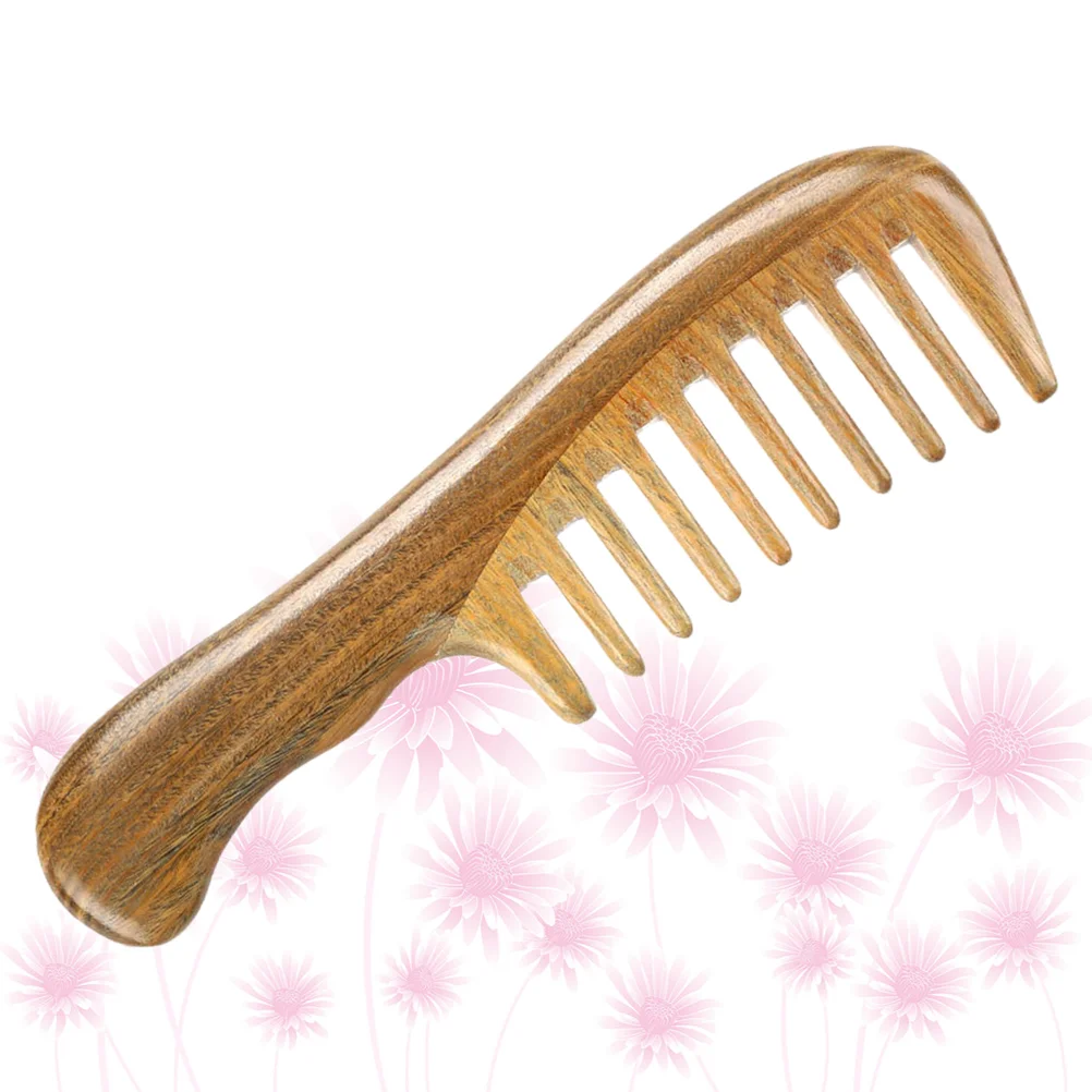 

Comb Hair Wooden Sandalwoodstatic Headanti Wide Coarsewoodportable Natural Curly Styling Green Travel