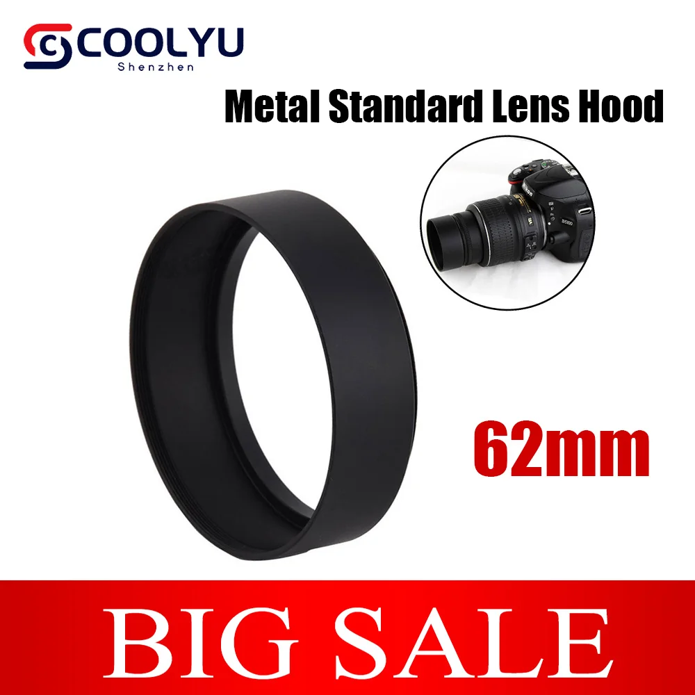 

62 62mm Metal Standard Lens Hood Screw-in For Canon EOS Nikon Sony Olympus Fuji X-E2 X-E1 X-Pro12 X-M1 SLR Camera Accessories