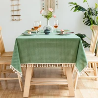 checkered tablecloth rectangle yellow plaid washable green gingham table cloth buffet banquet party holiday dining table cover