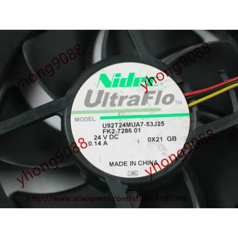Nidec U92T24MUA7-53J25 DC 24 В 0 14 А 90x90x25 мм Вентилятор охлаждения сервера