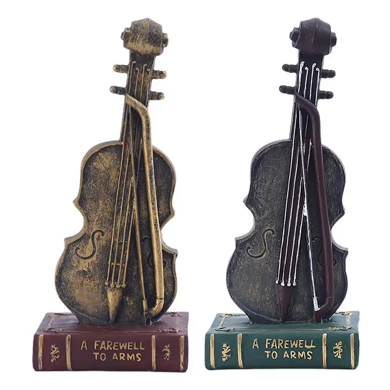 

Musical Instruments Miniatures Resins Crafts Music Violin Saxophone Model Figurines Home Decoration Living Room Bookcase Desktop