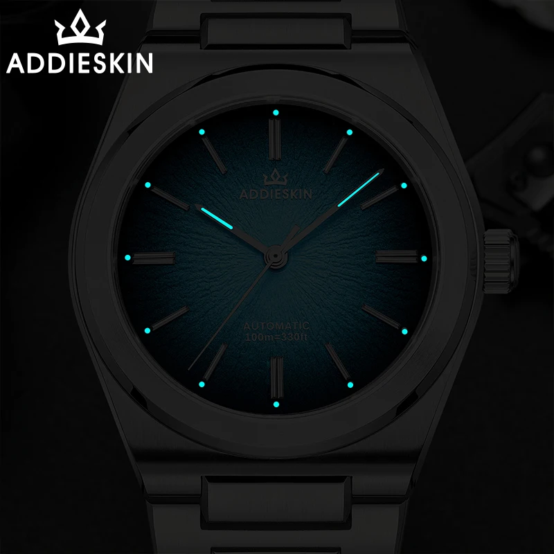 ADDIESKIN 39 мм мужские дайверские часы Miyota 9015 с градиентным циферблатом, роскошные автоматические механические часы, водонепроницаемые, 100 м K001 (art.: 3920d1f20192c) - 3920d1f20192c