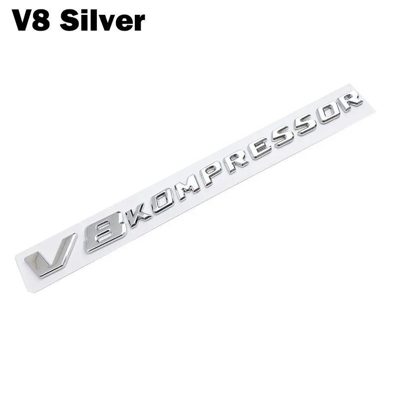 

3D ABS автомобильная наклейка V6 V8 KOMPRESSOR Word задний знак эмблема значок кузова автомобиля крыло задний багажник обновленная версия аксессуары новый
