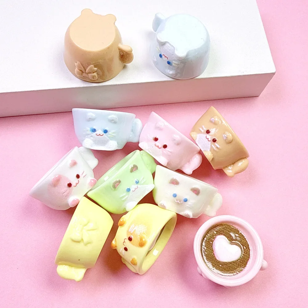 Фото Миниатюрные 3D-фигурки кошек из смолы DIY (сделай сам) с плоским основанием для скрапбукинга, изготовления украшений, чехлов для телефонов, шармов для Crocs, магнитов на холодильник №1