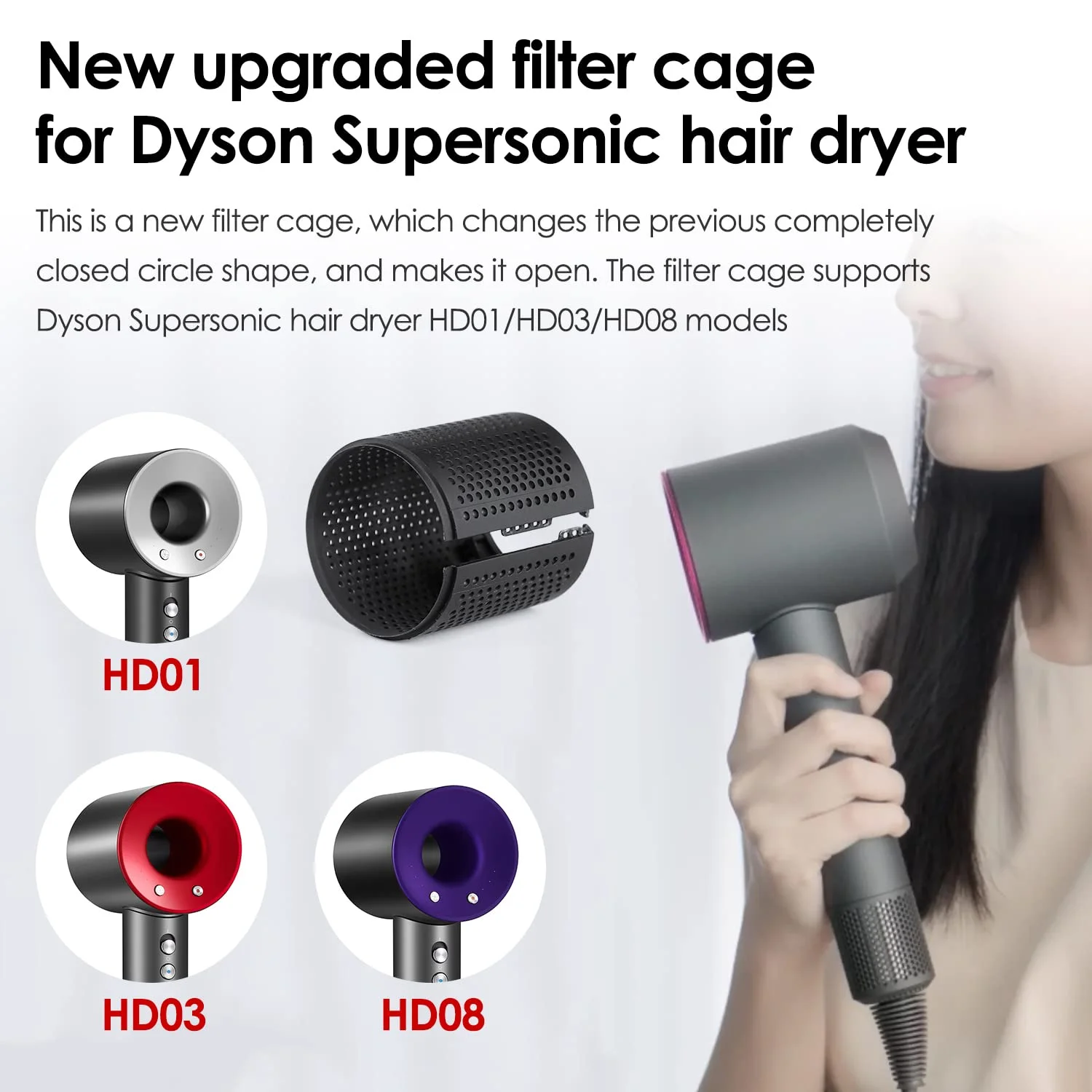 Съемный пыленепроницаемый внешний фильтр для фен Dyson HD01 HD03 HD08
