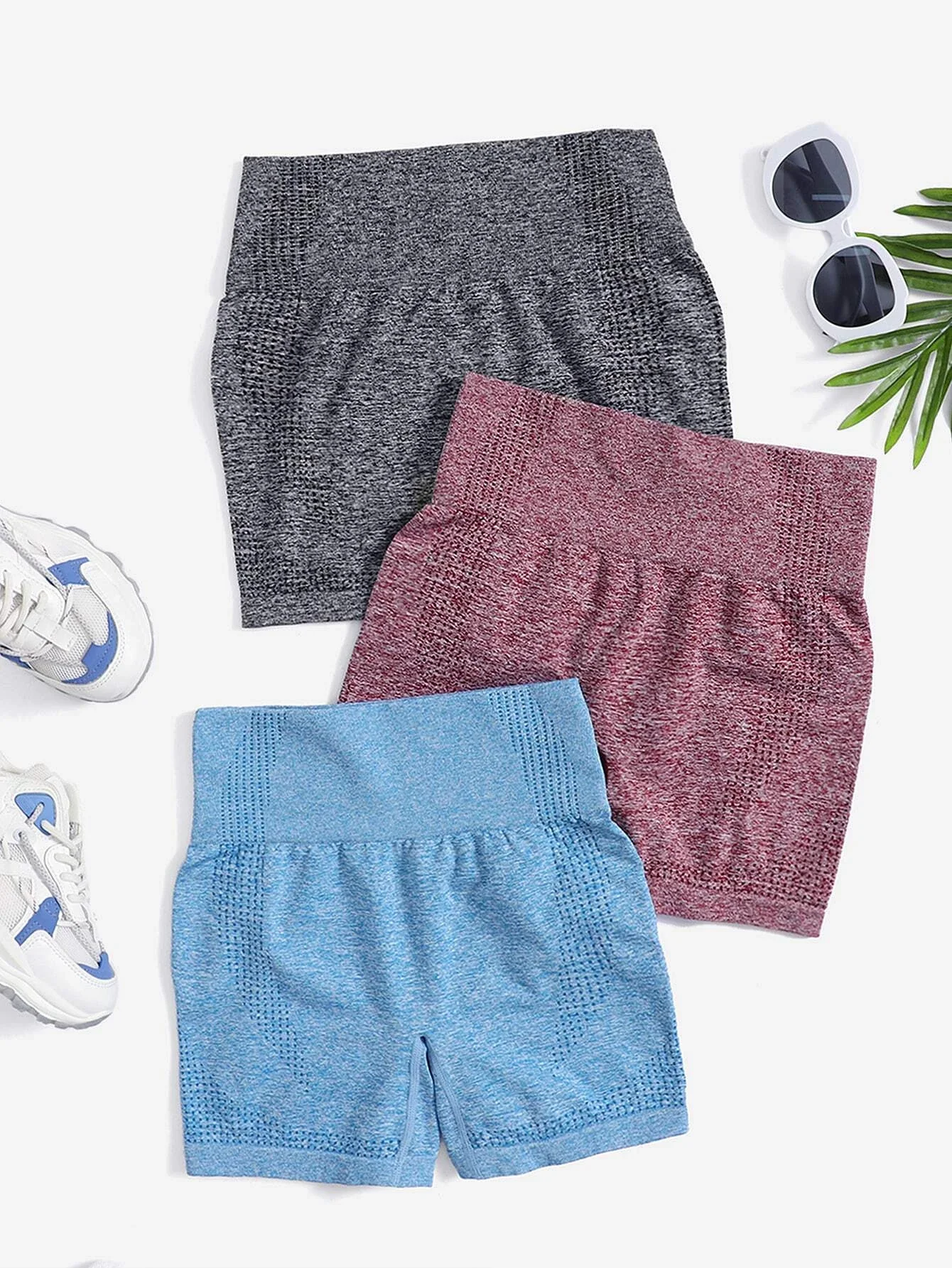 

3pcs Seamless Sports Shorts