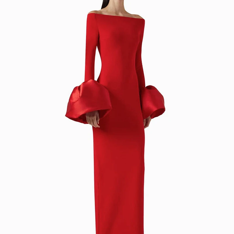 Женское элегантное длинное платье с разрезом на шее 2024 повседневное