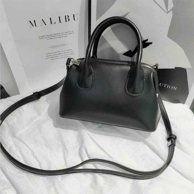 

Leather handbag 2023 Korean version all-match retro fresh solid color one-shoulder Messenger handbag fashion clip bag