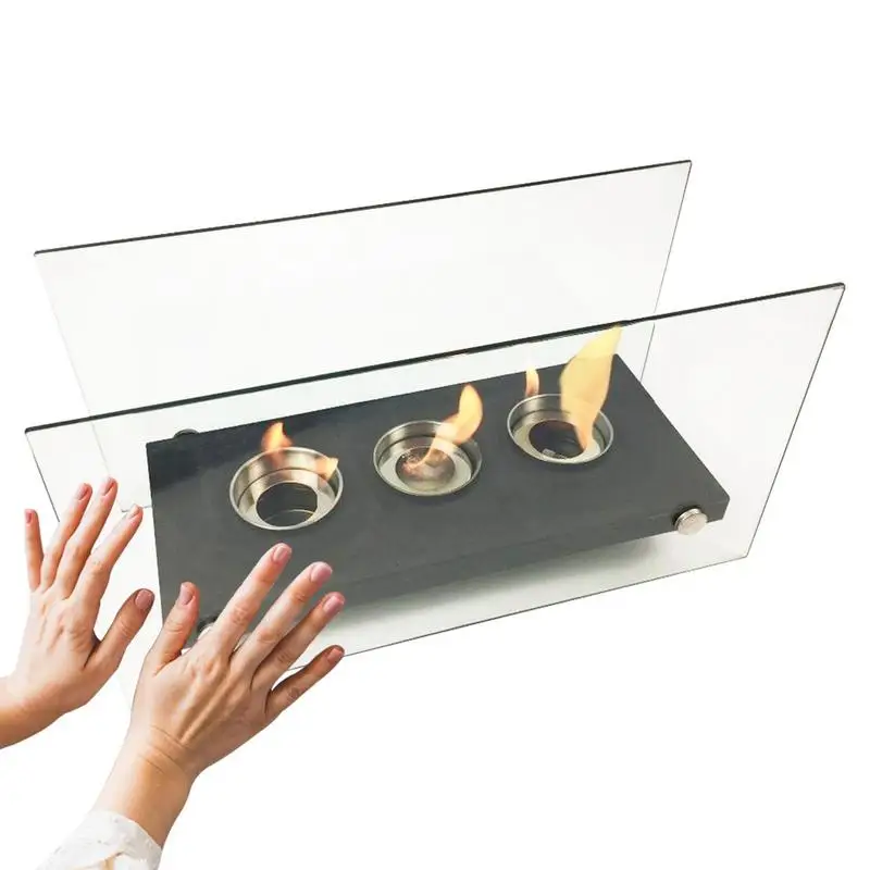 

Heat Resistant Tabletop Rubbing Alcohol Fireplace Table Top Firepit Rectangle Fire Pit Table Indoor Outdoor Real Flame Landscape