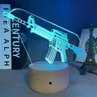 Ночной светильник игровое оружие M4, светодиодный ночсветильник с сенсорным датчиком, меняющий цвет, для кабинета, кровати, декор для детской комнаты, для мальчиков, подарок на день рождения, лампа